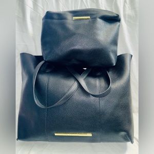 Steve Madden Large Black Tote & Matching Wristlet EXCELLENT CONDITION